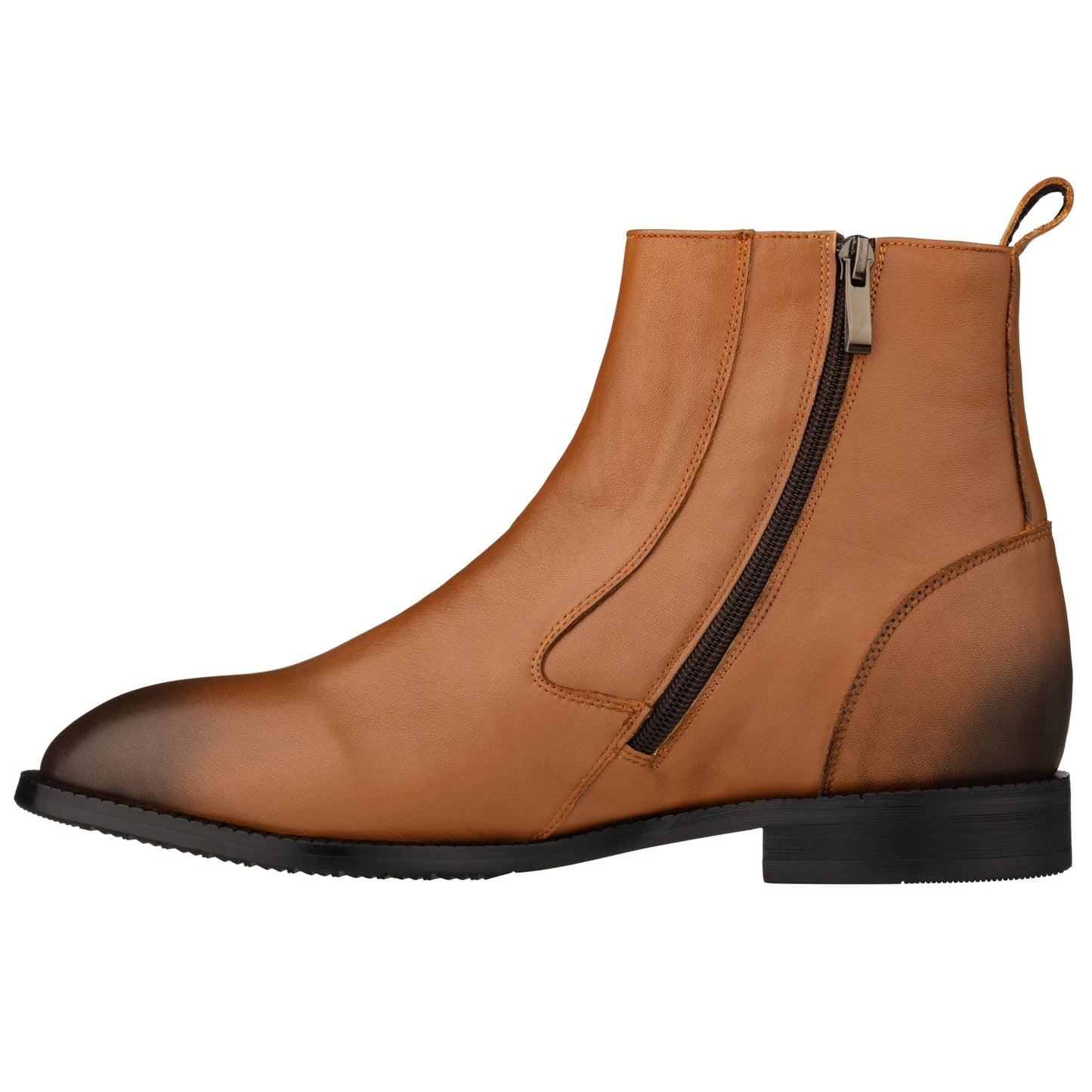 TOTO - K33094 - 2.6 Inches Taller (Light Brown) - Zipper Boot Tallmenshoes.com