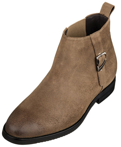 TOTO - K92083 - 3 Inches Taller (Nubuck Coffee Brown) - Chelsea Ankle Boots Tallmenshoes.com