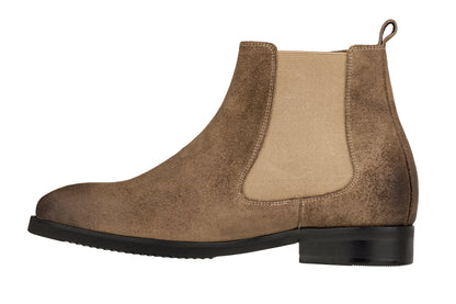 TOTO - K92083 - 3 Inches Taller (Nubuck Coffee Brown) - Chelsea Ankle Boots Tallmenshoes.com
