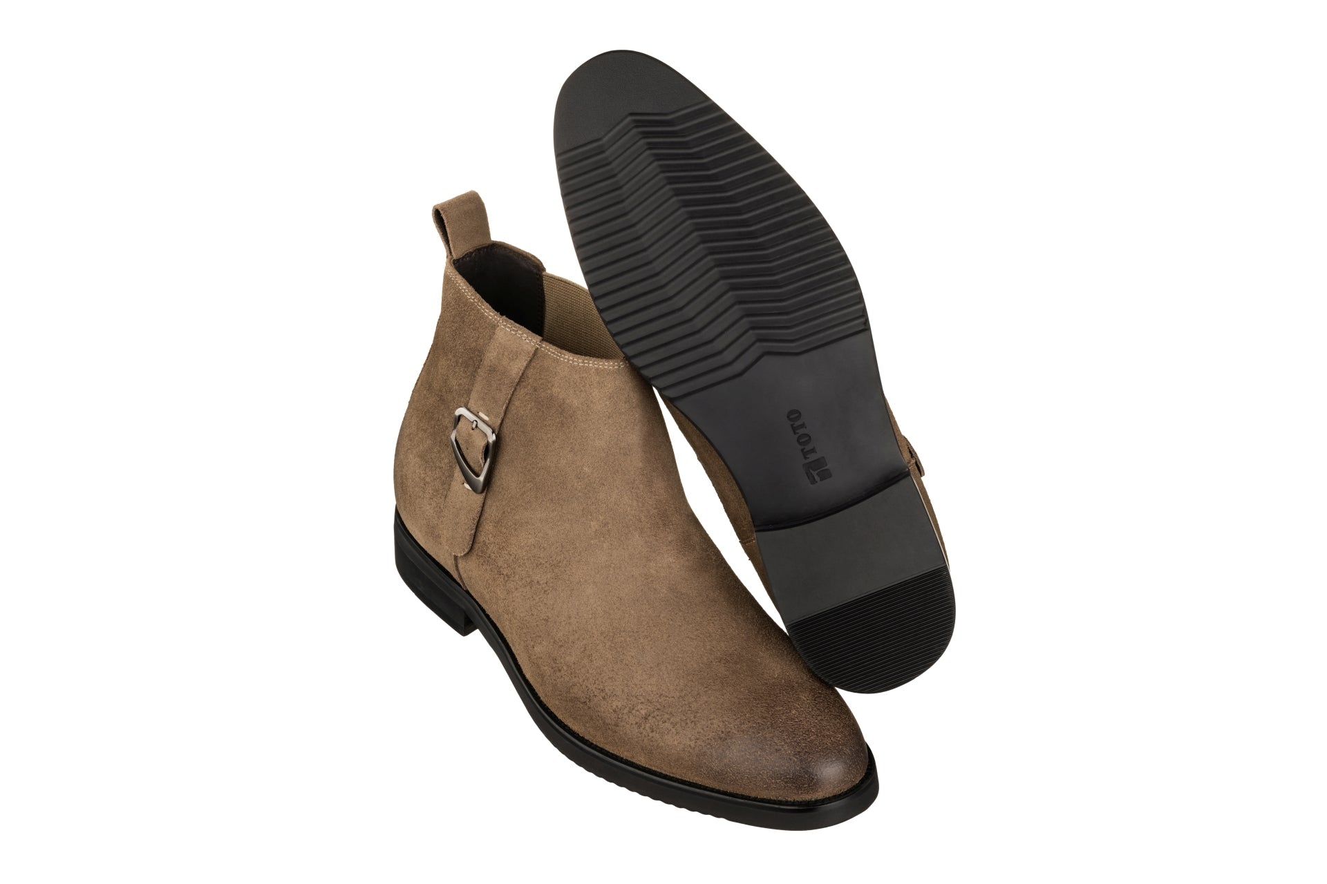 TOTO - K92083 - 3 Inches Taller (Nubuck Coffee Brown) - Chelsea Ankle Boots Tallmenshoes.com