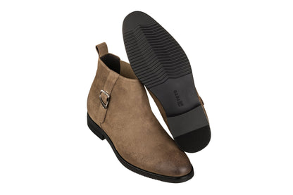 TOTO - K92083 - 3 Inches Taller (Nubuck Coffee Brown) - Chelsea Ankle Boots Tallmenshoes.com