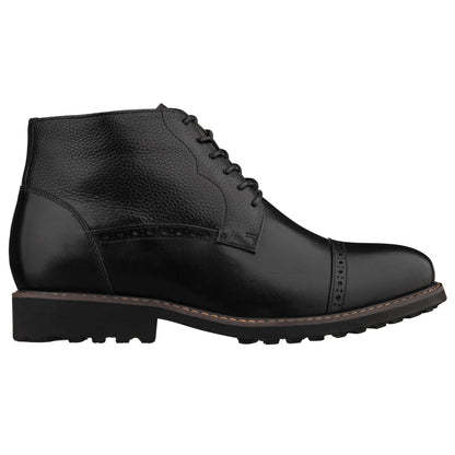 CALTO - Y41083 - 3.2 Inches Taller (Black) - Lace Up Casual Boots Tallmenshoes.com