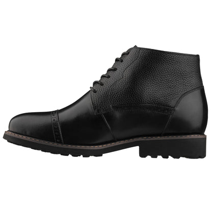 CALTO - Y41083 - 3.2 Inches Taller (Black) - Lace Up Casual Boots Tallmenshoes.com