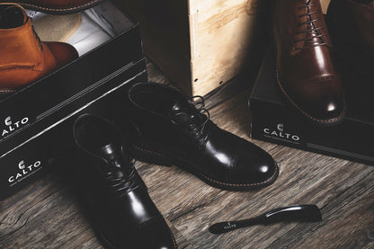 CALTO - Y41083 - 3.2 Inches Taller (Black) - Lace Up Casual Boots Tallmenshoes.com