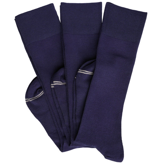 Elton 3-Pack - Navy Dress Socks DeadSoxy