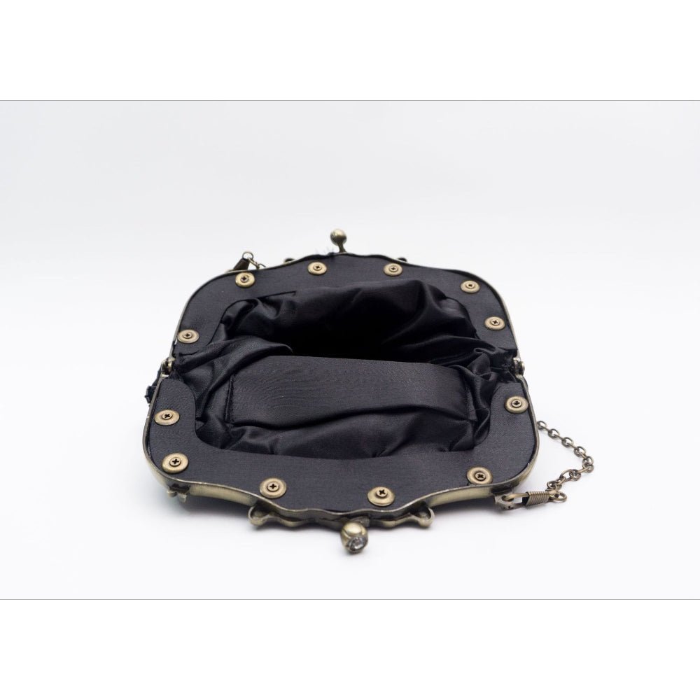 Embroidered Rose with Sequins Beads Evening Clutch Bag (MAC291) Mariam's Collection