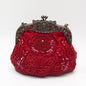 Embroidered Rose with Sequins Beads Evening Clutch Bag (MAC291) Mariam's Collection