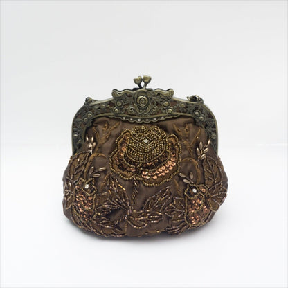 Embroidered Rose with Sequins Beads Evening Clutch Bag (MAC291) Mariam's Collection