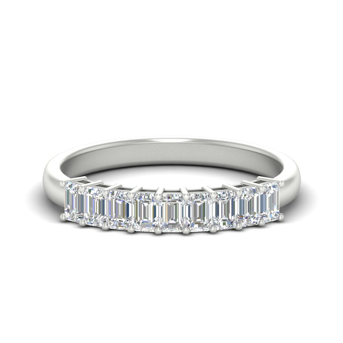 1 Carat Nine Stone Emerald Cut Wedding Band Fascinating Diamonds