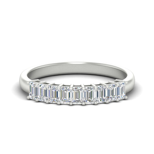 1 Carat Nine Stone Emerald Cut Wedding Band Fascinating Diamonds