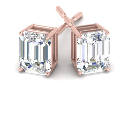 Emerald Cut Diamond Stud Earrings Fascinating Diamonds