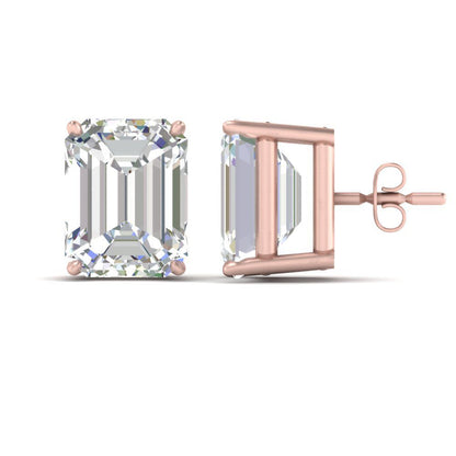 Emerald Cut Diamond Stud Earrings Fascinating Diamonds