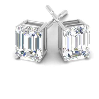 Emerald Cut Diamond Stud Earrings Fascinating Diamonds