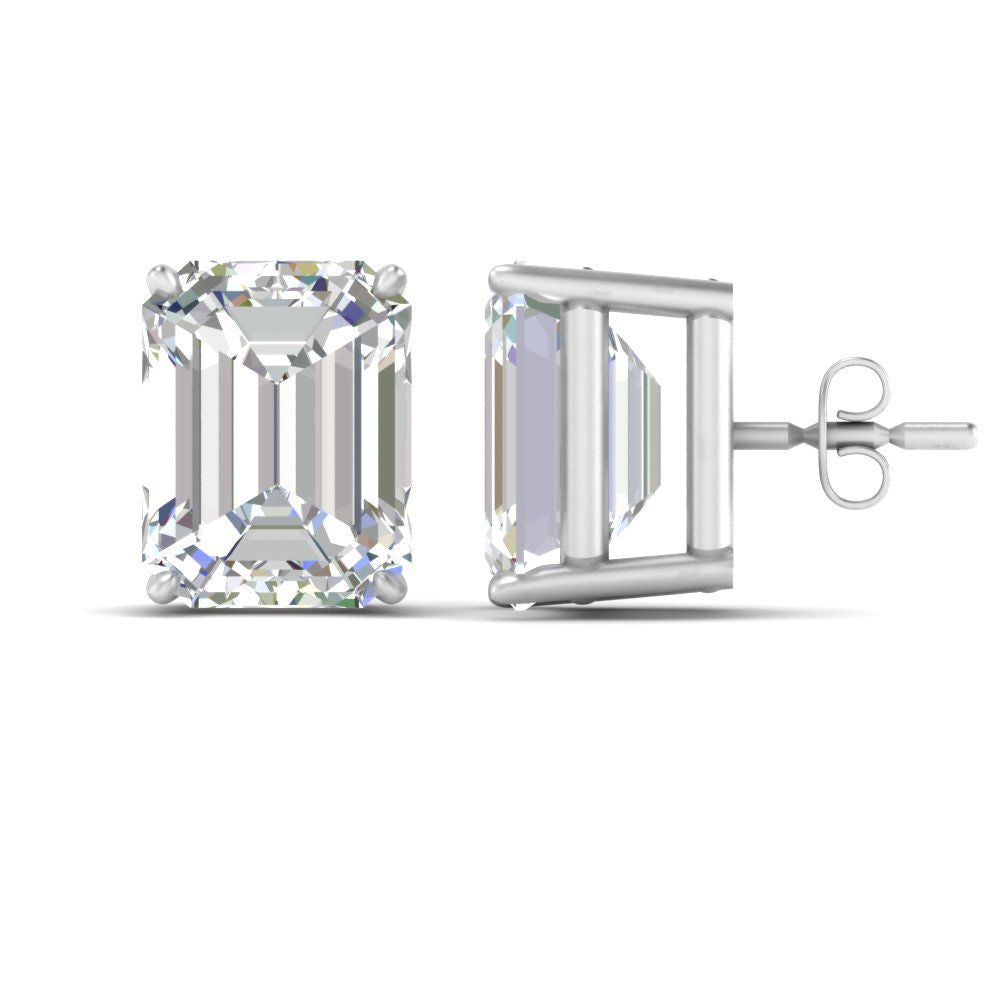 Emerald Cut Diamond Stud Earrings Fascinating Diamonds