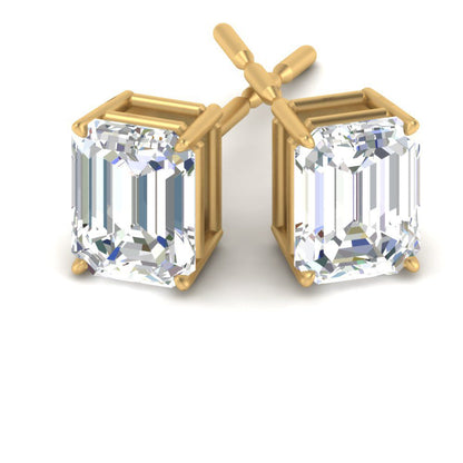 Emerald Cut Diamond Stud Earrings Fascinating Diamonds