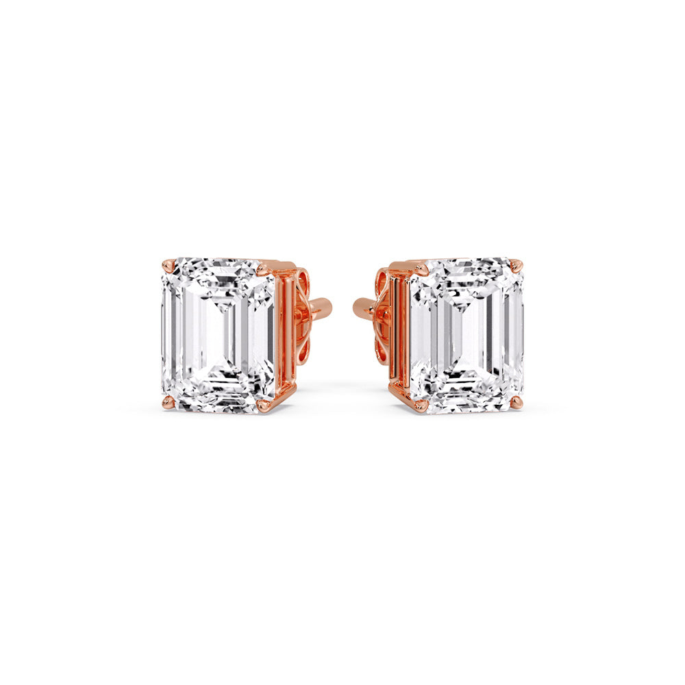 Emerald Cut Diamond Stud Earrings Fascinating Diamonds