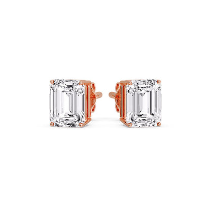 Emerald Cut Diamond Stud Earrings Fascinating Diamonds