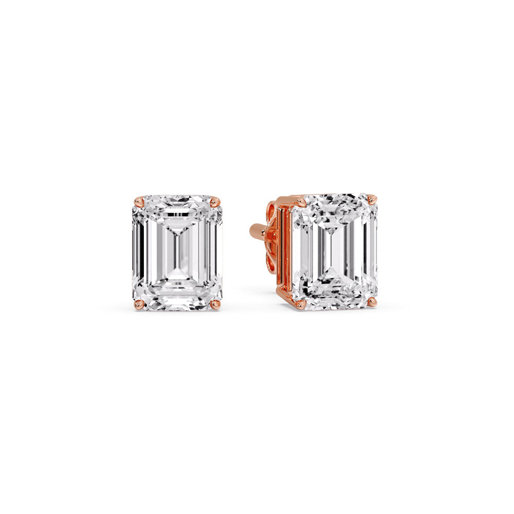 Emerald Cut Diamond Stud Earrings Fascinating Diamonds