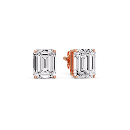 Emerald Cut Diamond Stud Earrings Fascinating Diamonds