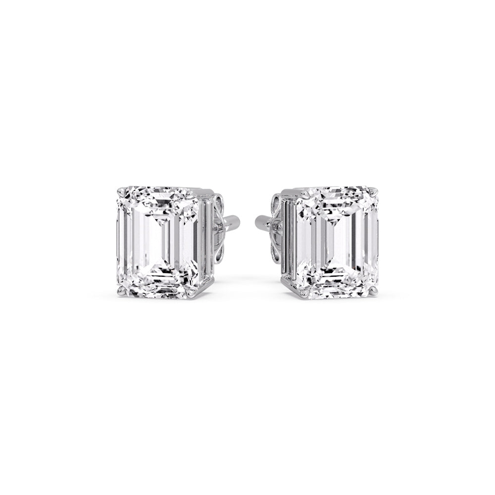 Emerald Cut Diamond Stud Earrings Fascinating Diamonds