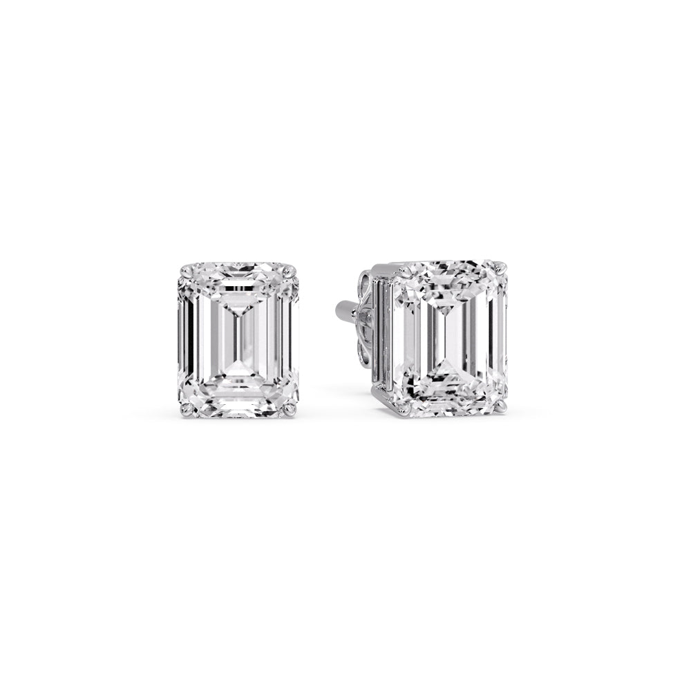 Emerald Cut Diamond Stud Earrings Fascinating Diamonds