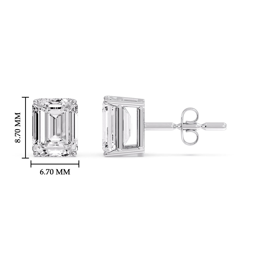 Emerald Cut Diamond Stud Earrings Fascinating Diamonds