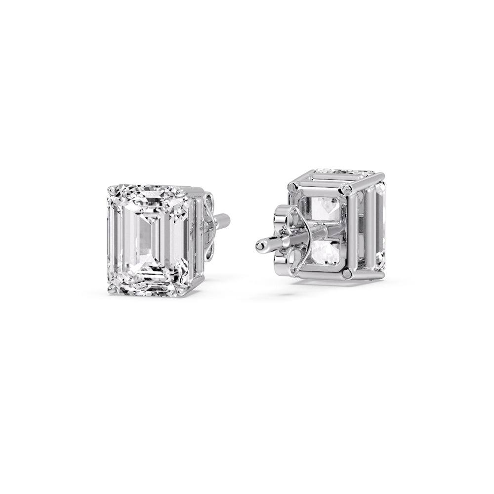Emerald Cut Diamond Stud Earrings Fascinating Diamonds