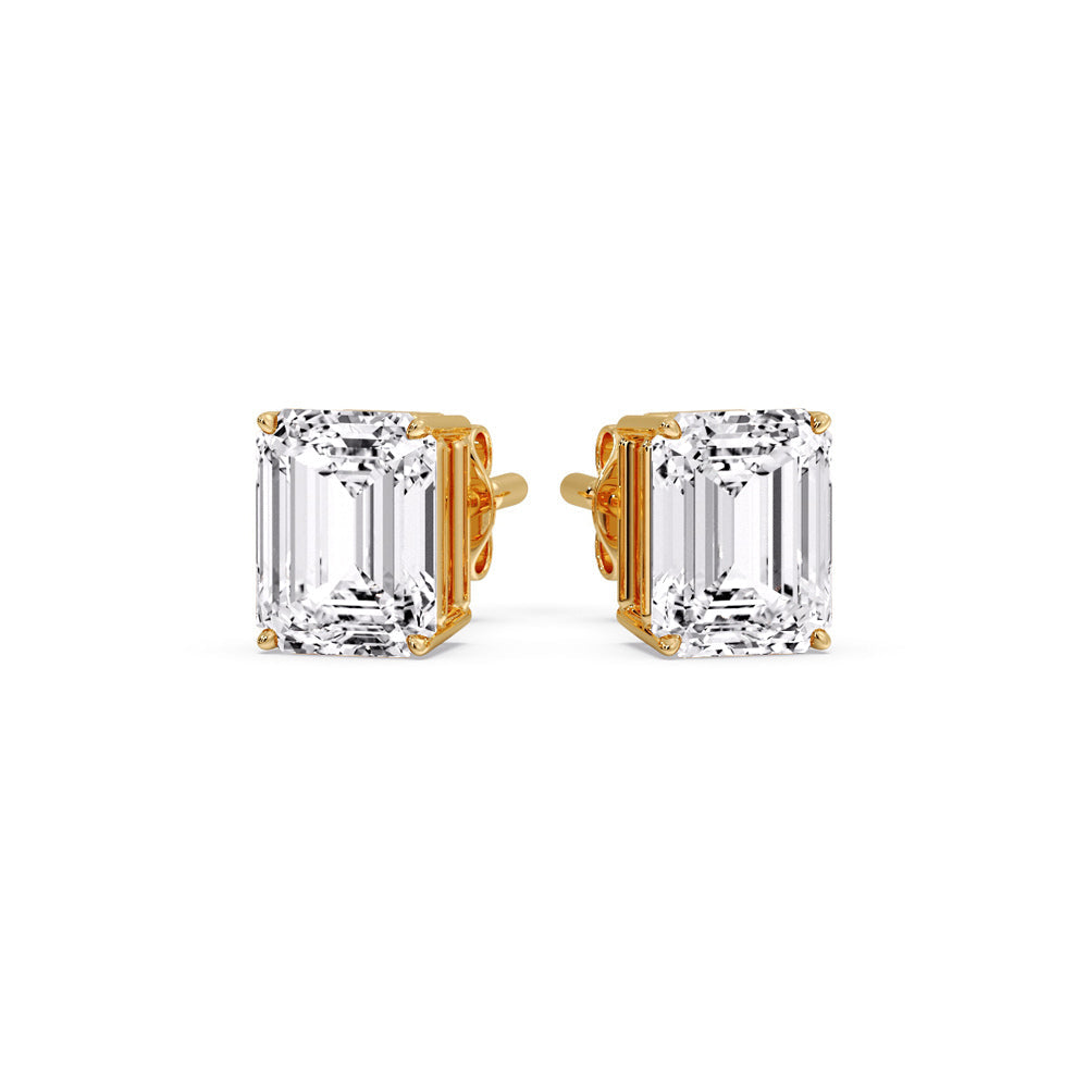 Emerald Cut Diamond Stud Earrings Fascinating Diamonds