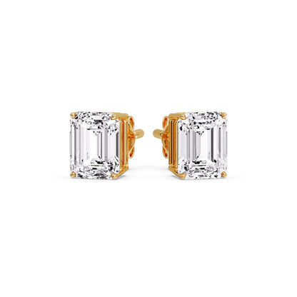 Emerald Cut Diamond Stud Earrings Fascinating Diamonds