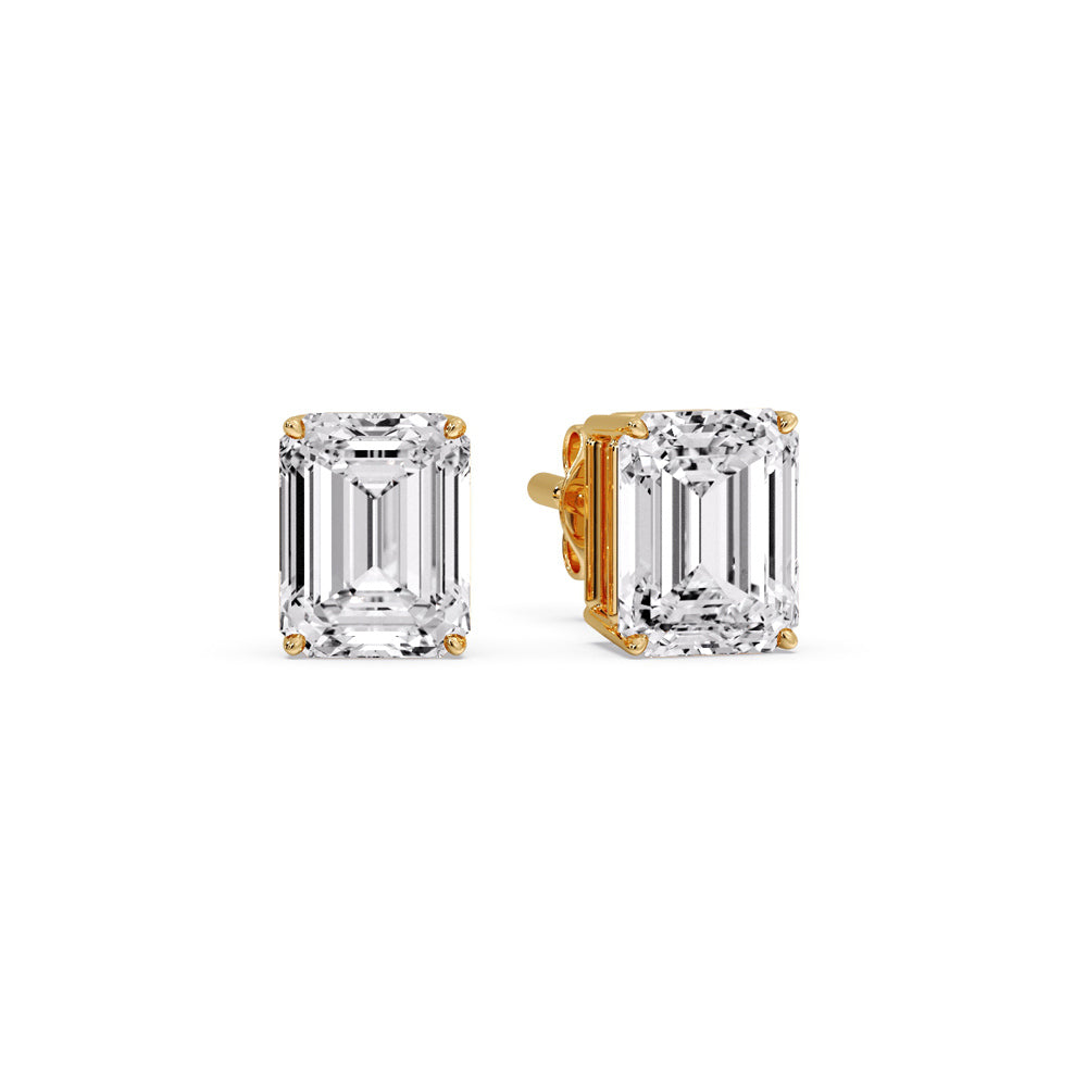 Emerald Cut Diamond Stud Earrings Fascinating Diamonds