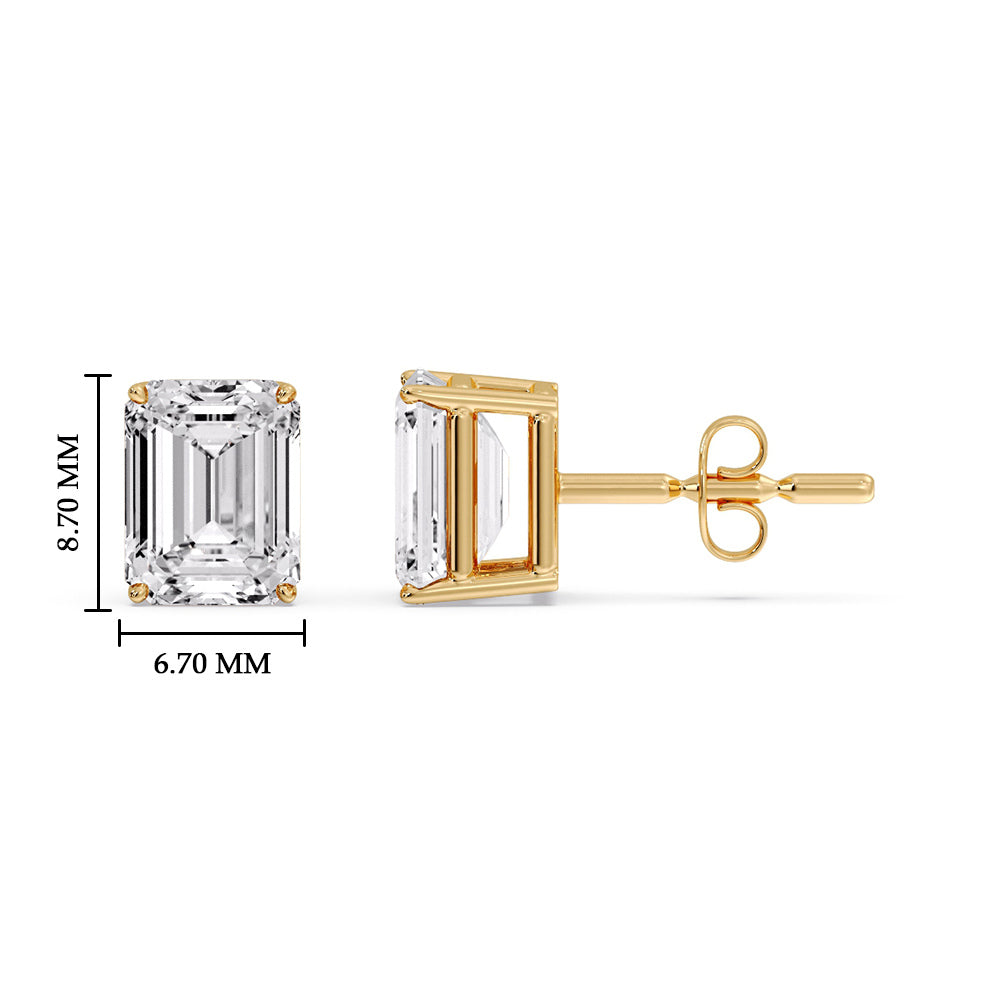 Emerald Cut Diamond Stud Earrings Fascinating Diamonds