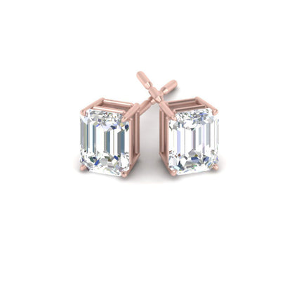 Emerald Cut Diamond Stud Earrings Fascinating Diamonds