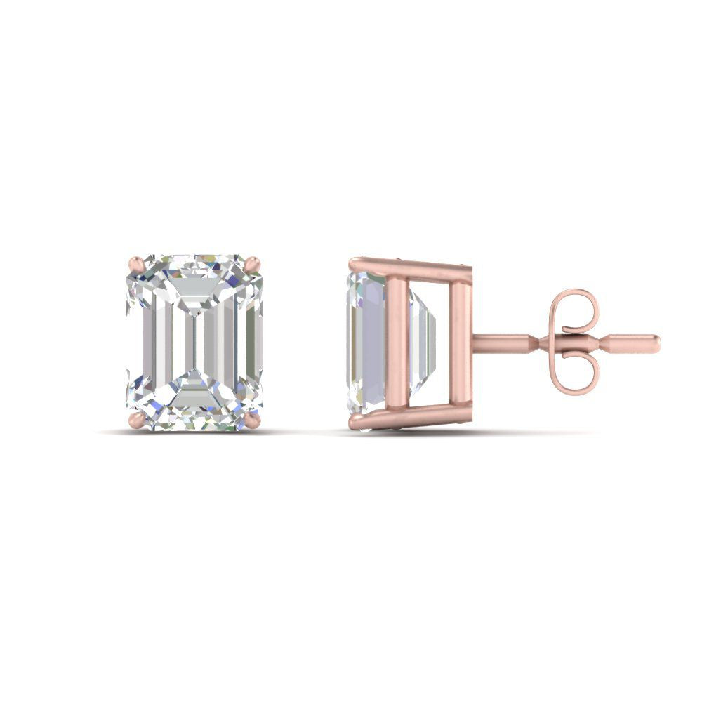 Emerald Cut Diamond Stud Earrings Fascinating Diamonds