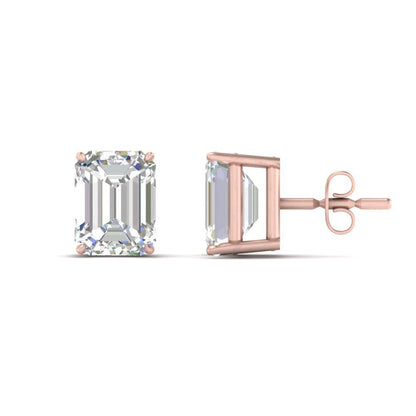 Emerald Cut Diamond Stud Earrings Fascinating Diamonds