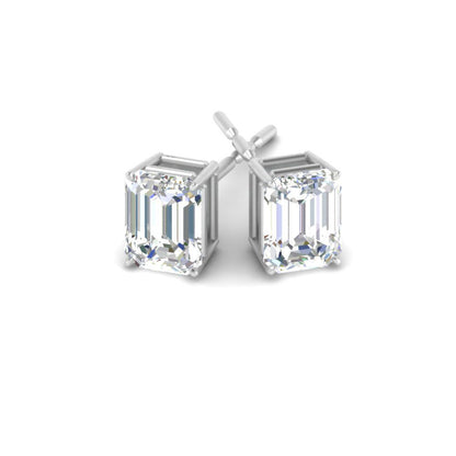 Emerald Cut Diamond Stud Earrings Fascinating Diamonds