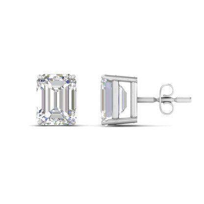 Emerald Cut Diamond Stud Earrings Fascinating Diamonds