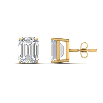 Emerald Cut Diamond Stud Earrings Fascinating Diamonds