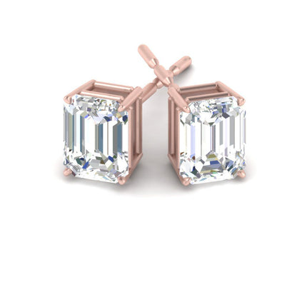 Emerald Cut Diamond Stud Earrings Fascinating Diamonds