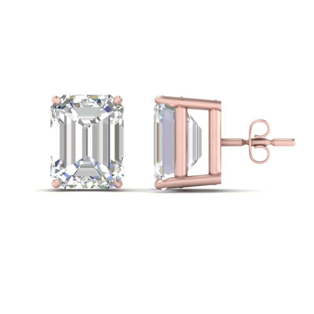Emerald Cut Diamond Stud Earrings Fascinating Diamonds