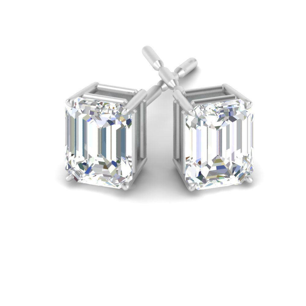 Emerald Cut Diamond Stud Earrings Fascinating Diamonds