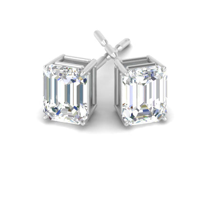 Emerald Cut Diamond Stud Earrings Fascinating Diamonds
