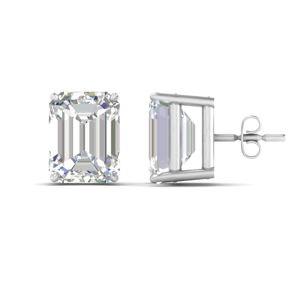 Emerald Cut Diamond Stud Earrings Fascinating Diamonds