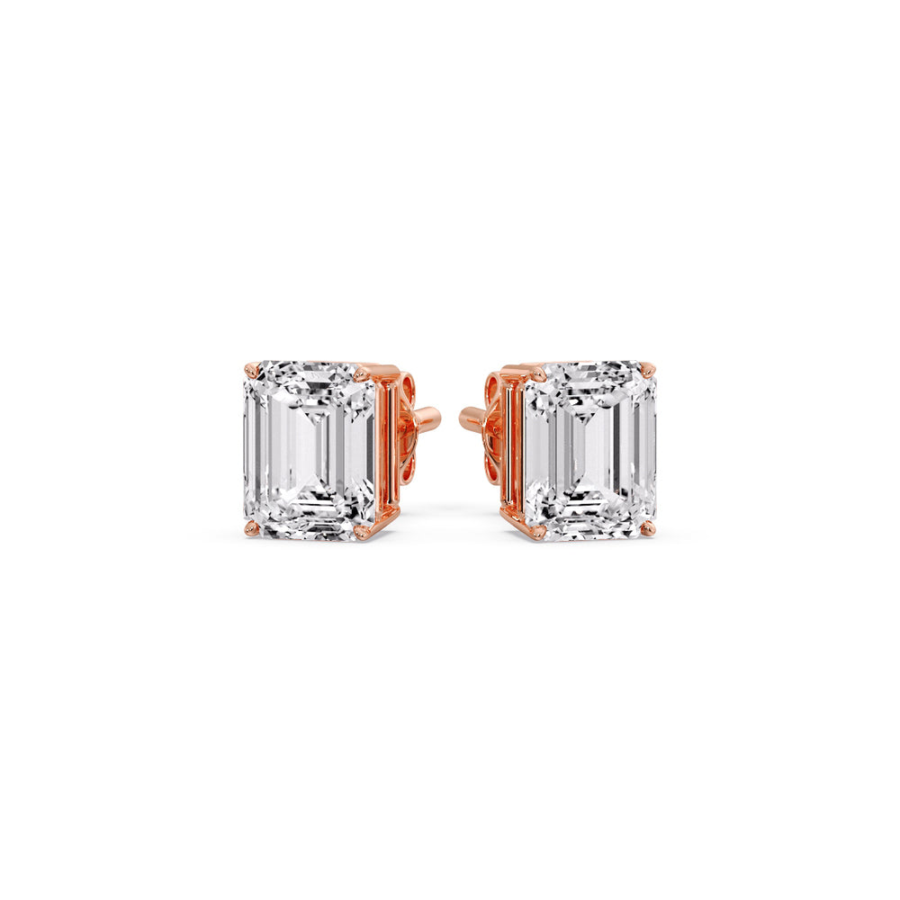 Emerald Cut Diamond Stud Earrings Fascinating Diamonds