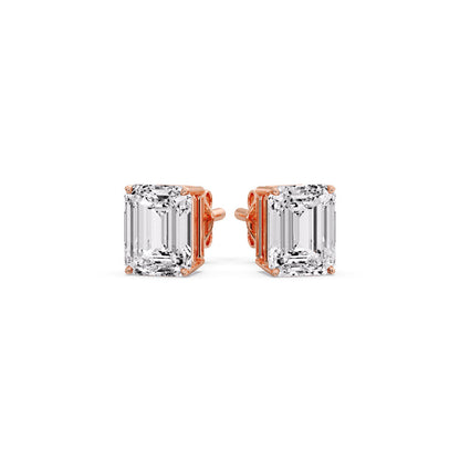 Emerald Cut Diamond Stud Earrings Fascinating Diamonds