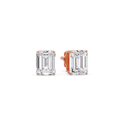 Emerald Cut Diamond Stud Earrings Fascinating Diamonds