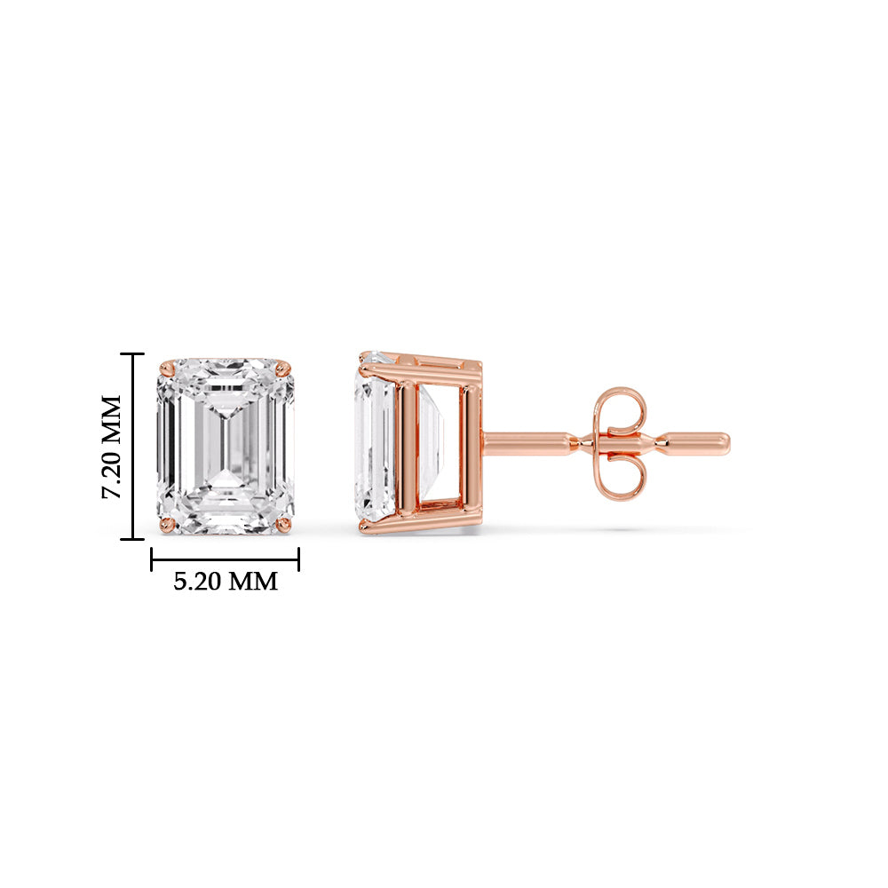 Emerald Cut Diamond Stud Earrings Fascinating Diamonds