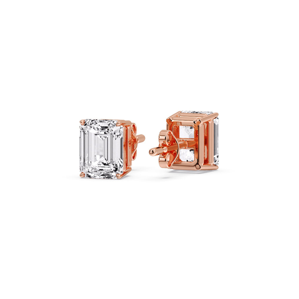 Emerald Cut Diamond Stud Earrings Fascinating Diamonds