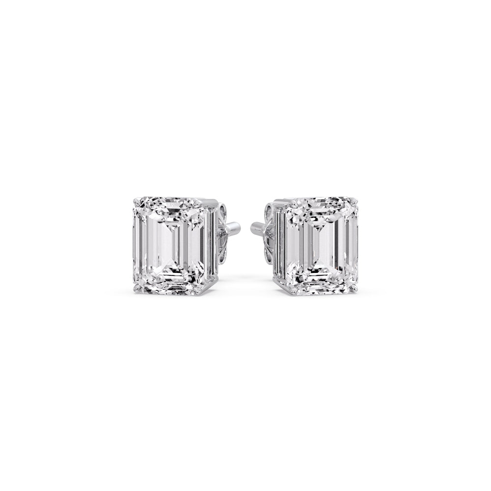 Emerald Cut Diamond Stud Earrings Fascinating Diamonds