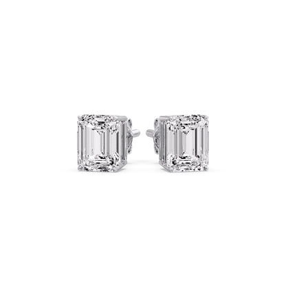 Emerald Cut Diamond Stud Earrings Fascinating Diamonds