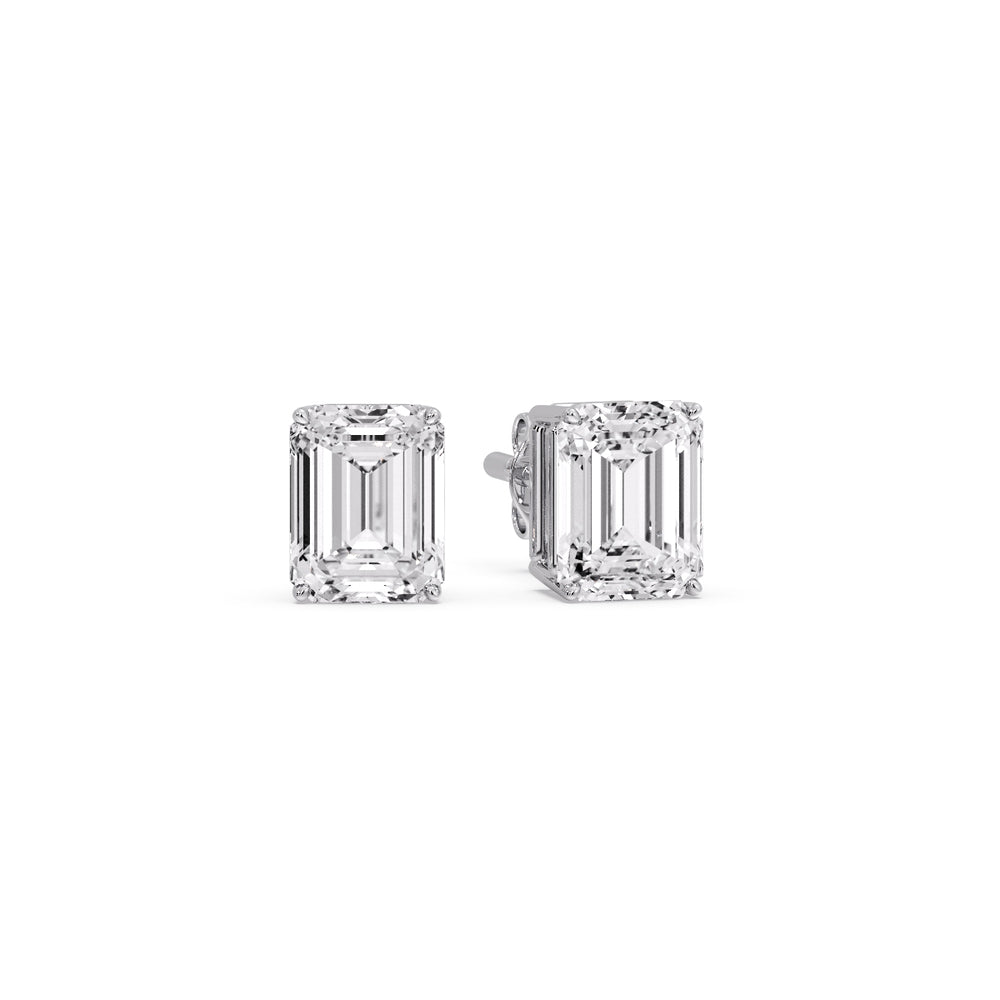 Emerald Cut Diamond Stud Earrings Fascinating Diamonds